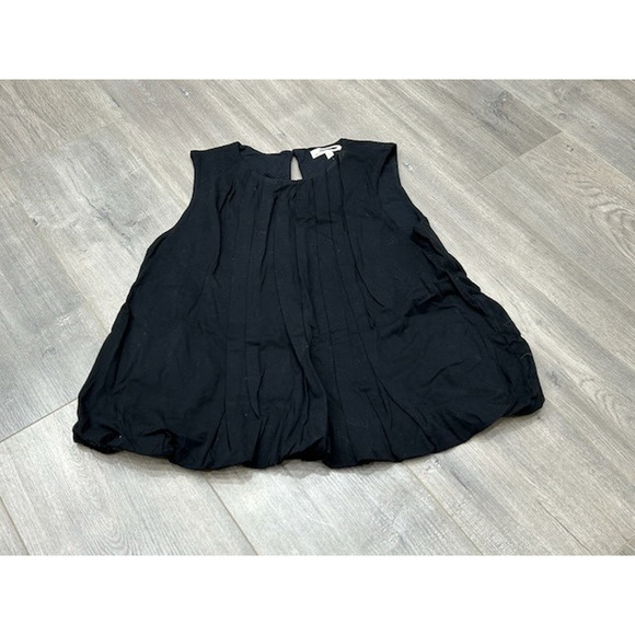 Madewell Sleeveless Crewneck Bubble Top Pullover Cotton Jet Black Size XS NWT - Picture 4 of 9